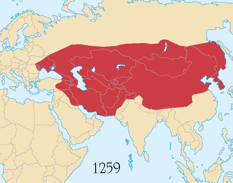 Empire Mongol - 1259. Par Astrokey44 / https://commons.wikimedia.org/wiki/File:Mongol_Empire_map_1259.png