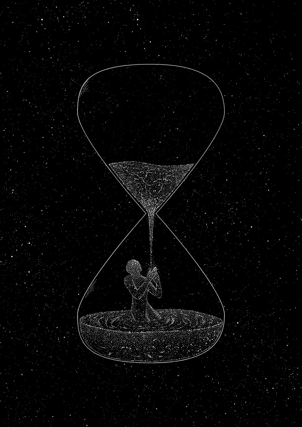 Homme dans un sablier. Par 愚木混株 Cdd20. / https://pixabay.com/fr/illustrations/imagination-conte-de-f%c3%a9es-cr%c3%a9ativit%c3%a9-5153668/