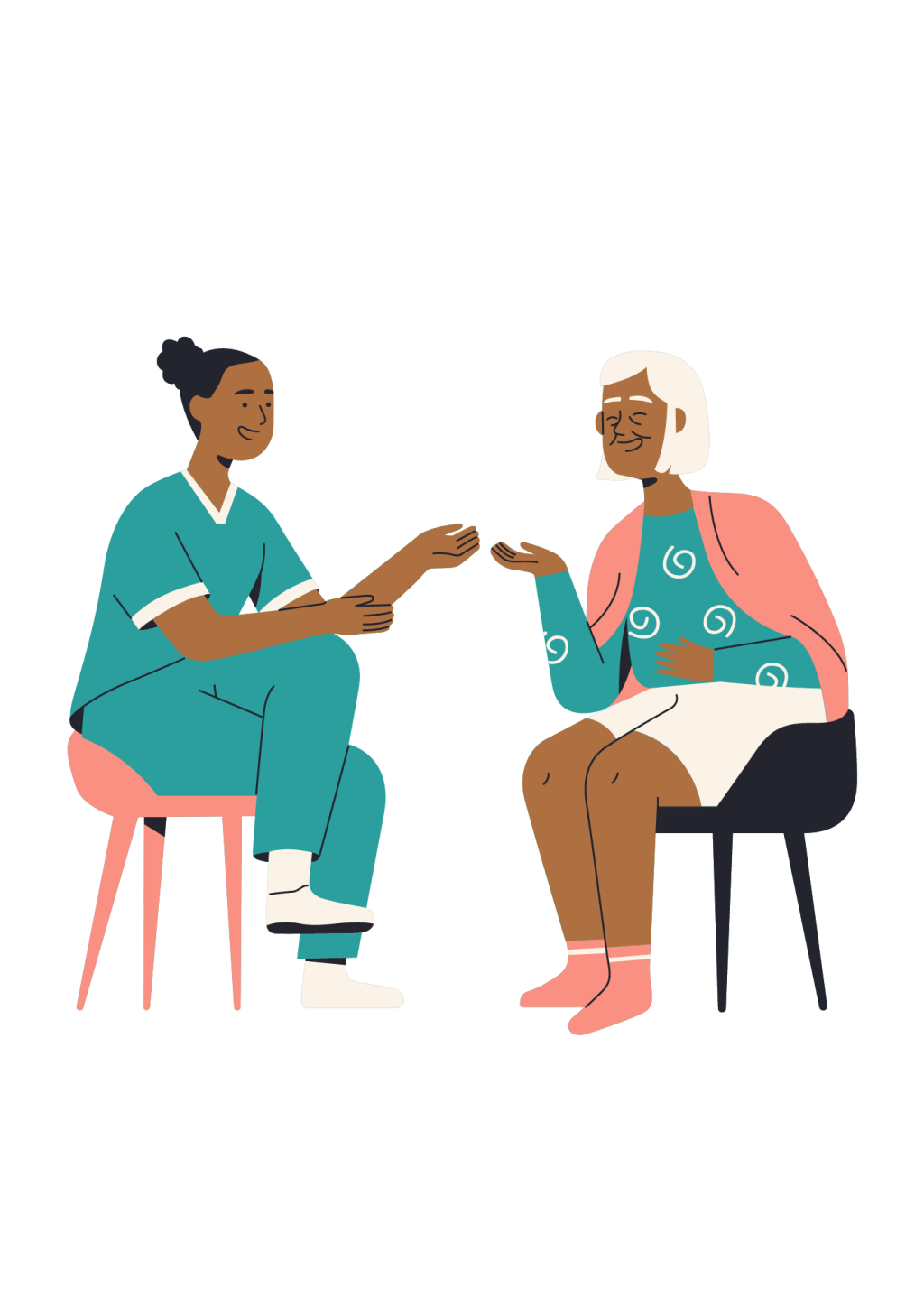 Médecin et patiente qui sourient. Par Canva / Free média licence